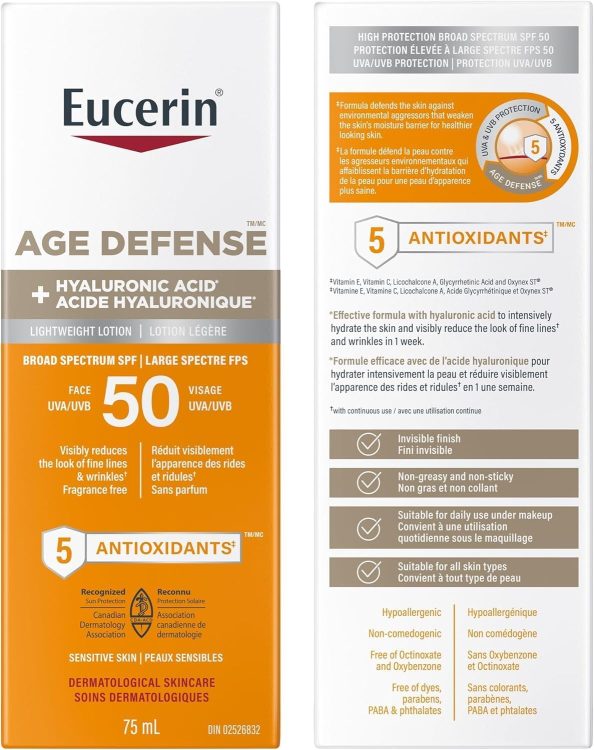 Eucerin Sun Age Defense Face Sunscreen SPF 50